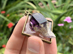 Hand Made Natural Dark Purple Amethyst Crystal Pendant by Adre Designs x 1 From Brandberg, Namibia