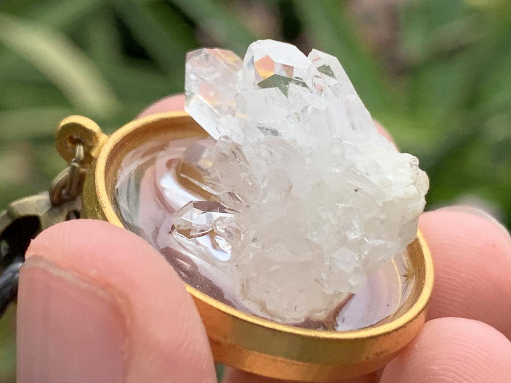 Hand Made Natural Clear Quartz Crystal Cluster Pendant by Adre Designs x 1 From Brandberg, Namibia