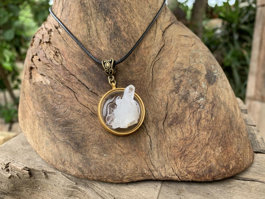 Hand Made Natural Clear Quartz Crystal Cluster Pendant by Adre Designs x 1 From Brandberg, Namibia