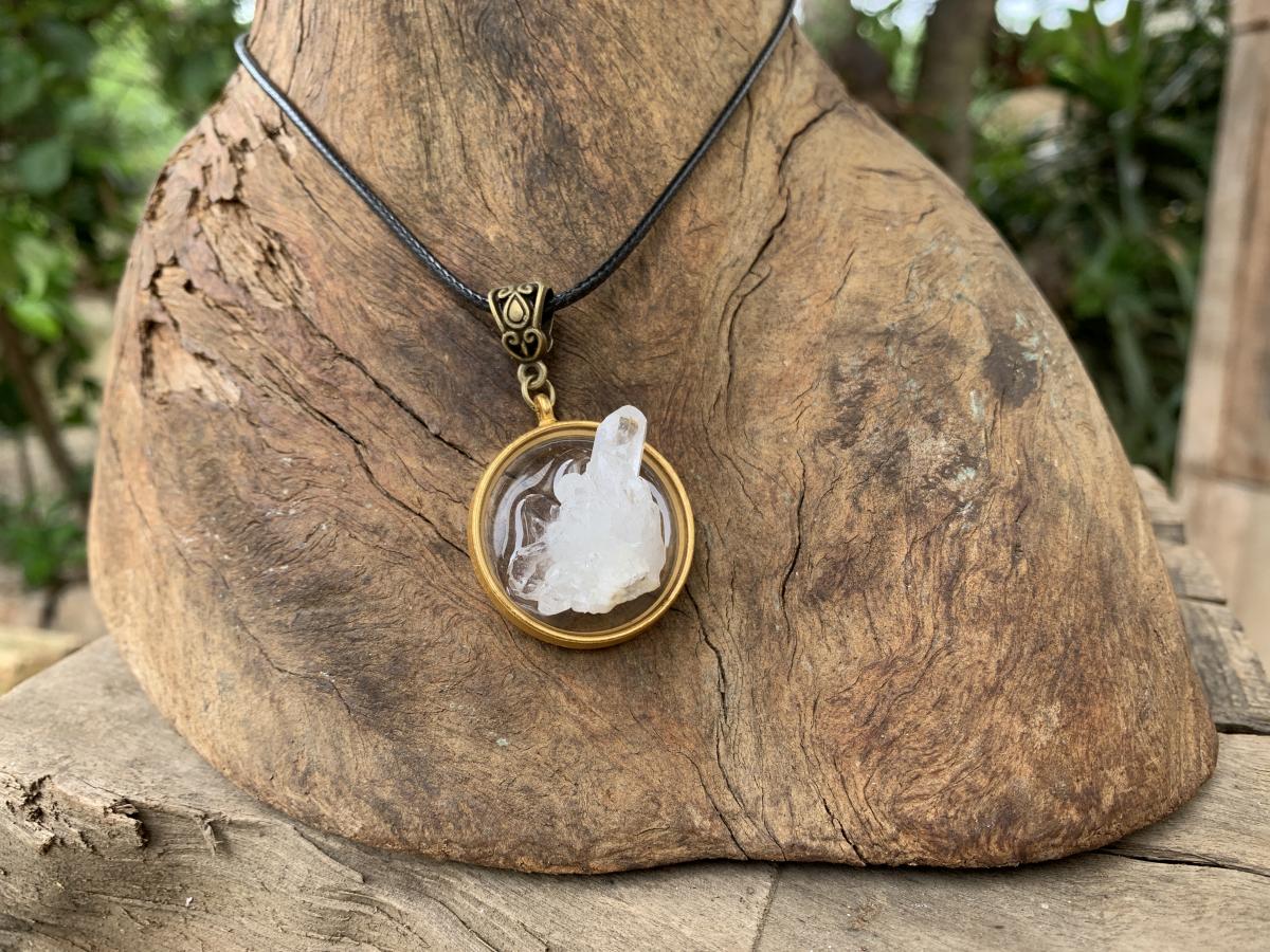 Hand Made Natural Clear Quartz Crystal Cluster Pendant by Adre Designs x 1 From Brandberg, Namibia