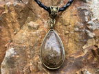 Hand Made Polished Cabochon Teardrop Golden Rutile Quartz Crystal Pendant by Adre Designs x 1 From Madagascar