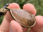 Hand Made Polished Cabochon Teardrop Golden Rutile Quartz Crystal Pendant by Adre Designs x 1 From Madagascar