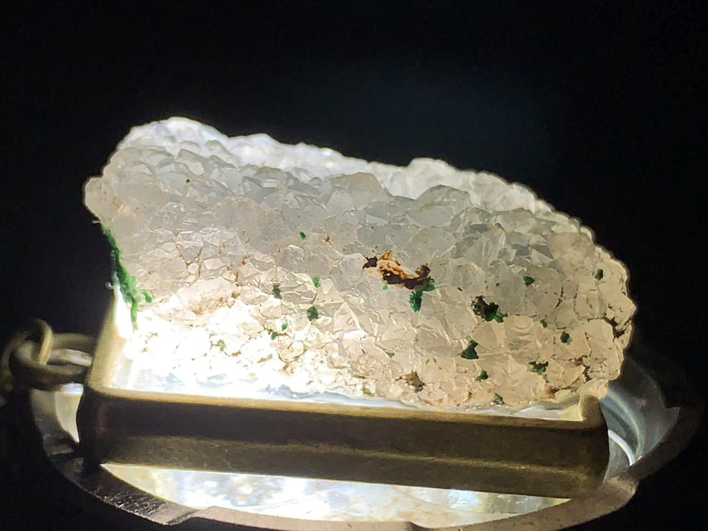 Hand Made Natural Super Rare Drusy Quartz Coated Malachite Crystal Pendant by Adre Designs x 1 From the Congo