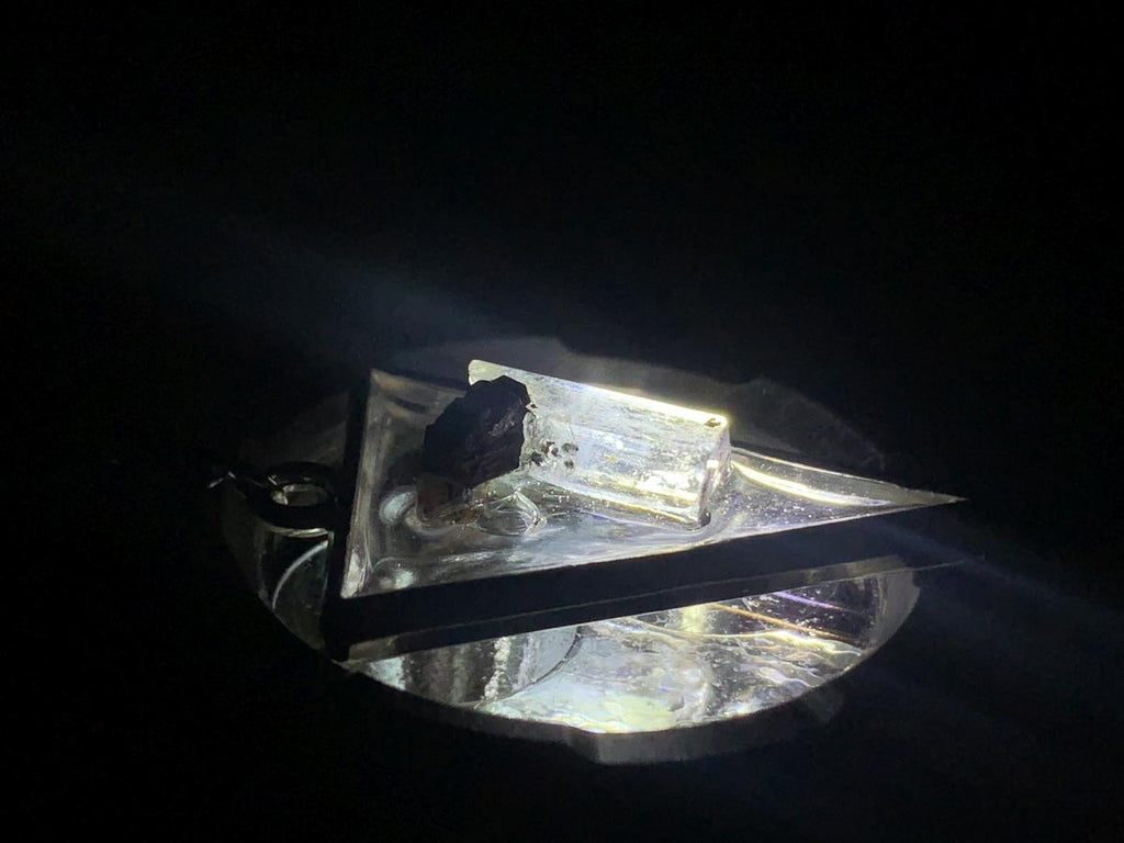 Hand Made Natural Aquamarine with Black Tourmaline Crystal by Adre Designs x 1 From Erongo, Namibia