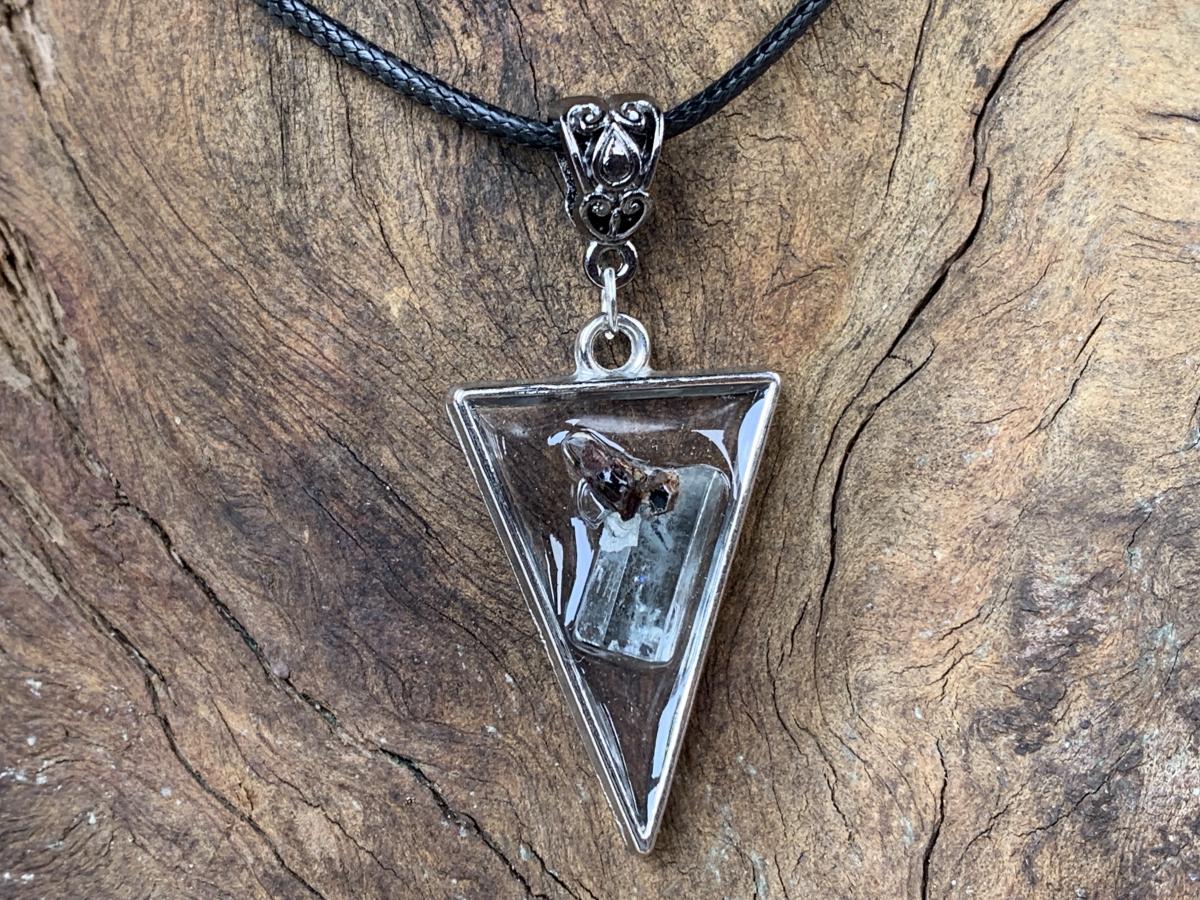 Hand Made Natural Aquamarine with Black Tourmaline Crystal by Adre Designs x 1 From Erongo, Namibia