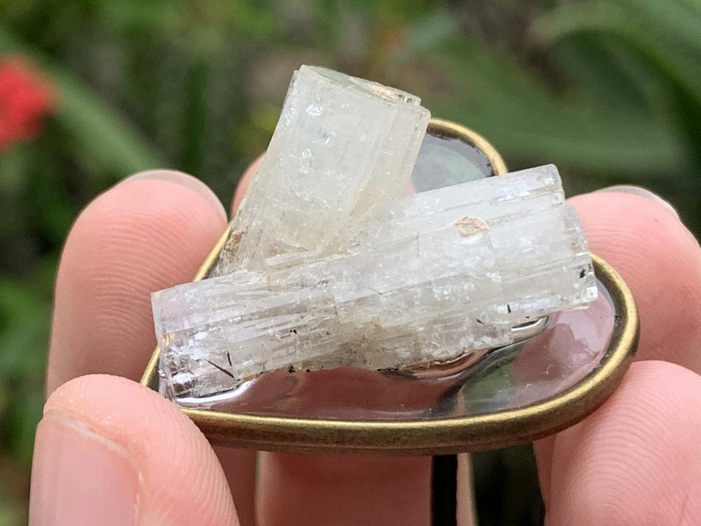 Hand Made Natural and Rare Triple Aquamarine Terminated Crystal Pendant by Adre Designs x 1 From Erongo, Namibia