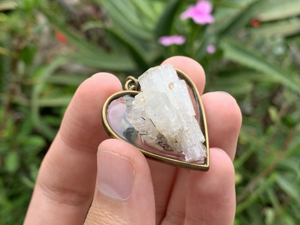 Hand Made Natural and Rare Triple Aquamarine Terminated Crystal Pendant by Adre Designs x 1 From Erongo, Namibia