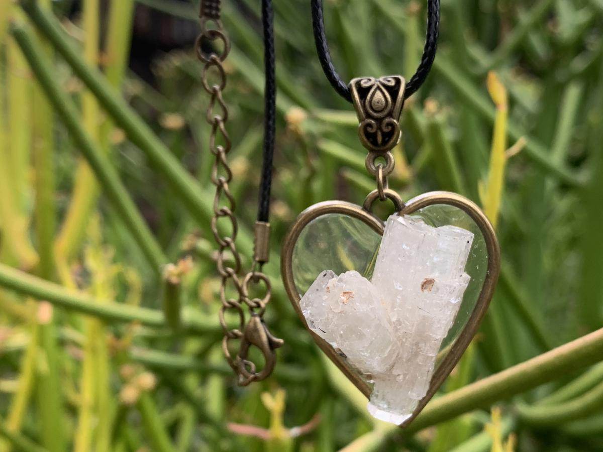 Hand Made Natural and Rare Triple Aquamarine Terminated Crystal Pendant by Adre Designs x 1 From Erongo, Namibia