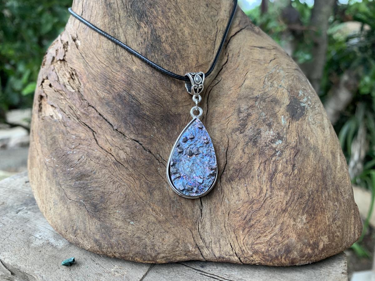 Hand Made Natural Bismuth Crystal Plate Pendant by Adre Designs x 1 From South Africa