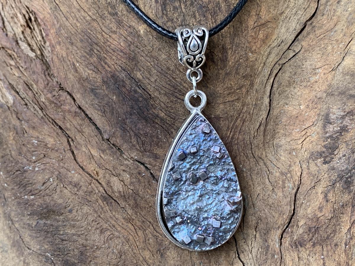 Hand Made Natural Bismuth Crystal Plate Pendant by Adre Designs x 1 From South Africa