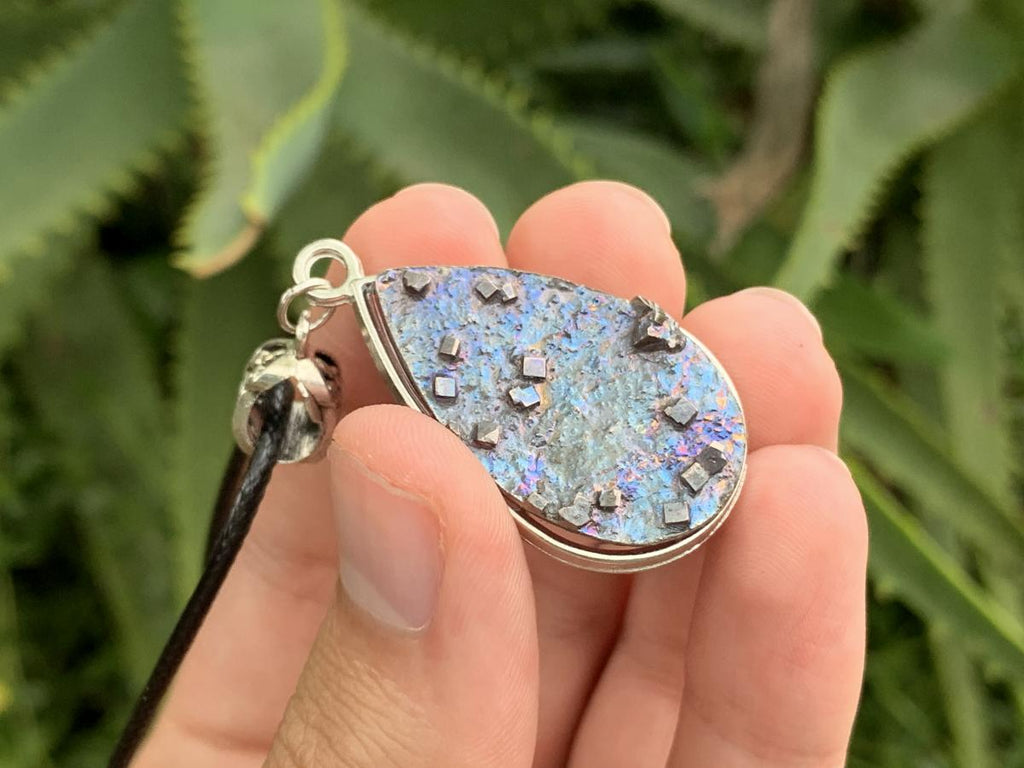 Hand Made Natural Bismuth Crystal Plate Pendant by Adre Designs x 1 From South Africa