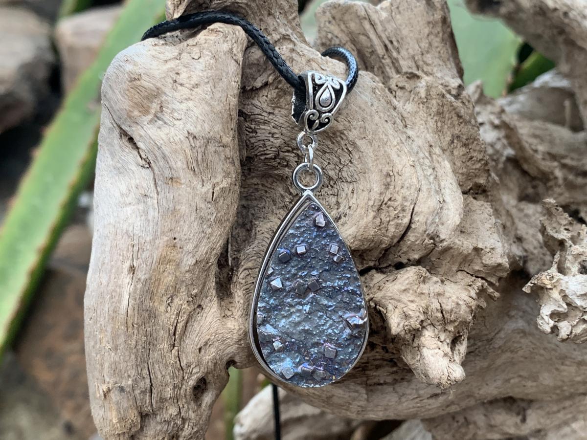 Hand Made Natural Bismuth Crystal Plate Pendant by Adre Designs x 1 From South Africa