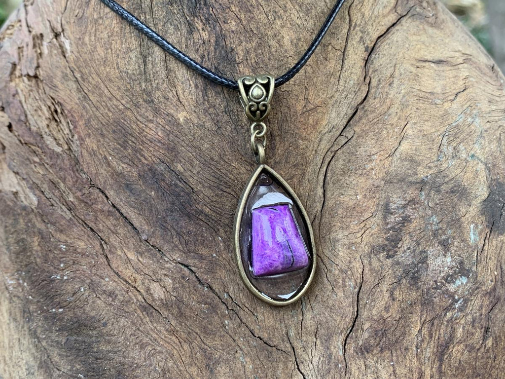 Hand Made Ultra Rare Polished 1985 Sugilite Pendant by Adre Designs x 1 From Wessels Mine, Northern Cape, South Africa