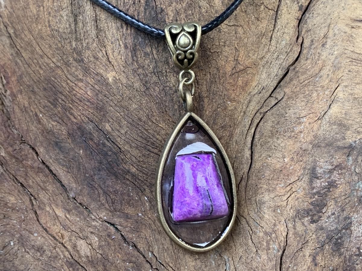 Hand Made Ultra Rare Polished 1985 Sugilite Pendant by Adre Designs x 1 From Wessels Mine, Northern Cape, South Africa