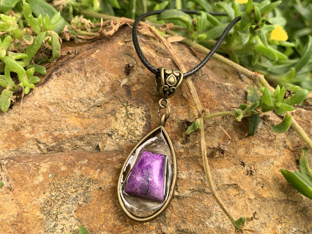 Hand Made Ultra Rare Polished 1985 Sugilite Pendant by Adre Designs x 1 From Wessels Mine, Northern Cape, South Africa