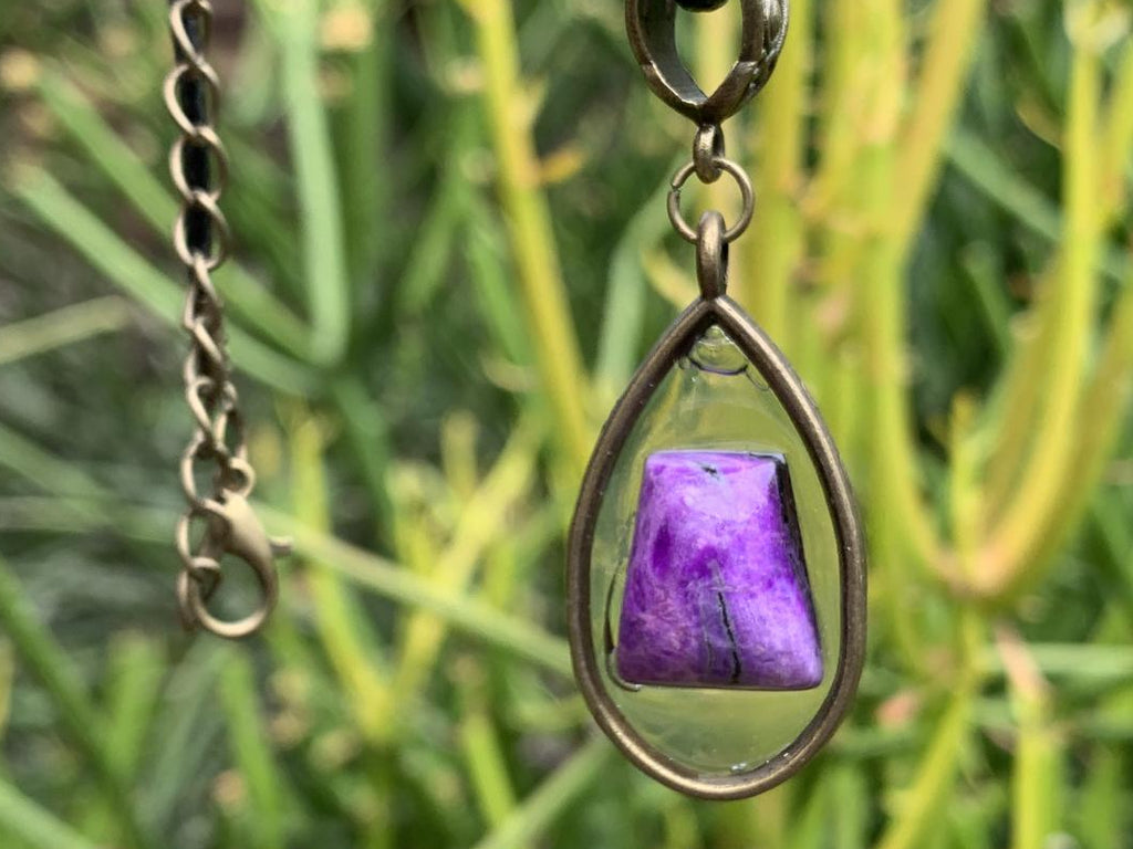 Hand Made Ultra Rare Polished 1985 Sugilite Pendant by Adre Designs x 1 From Wessels Mine, Northern Cape, South Africa