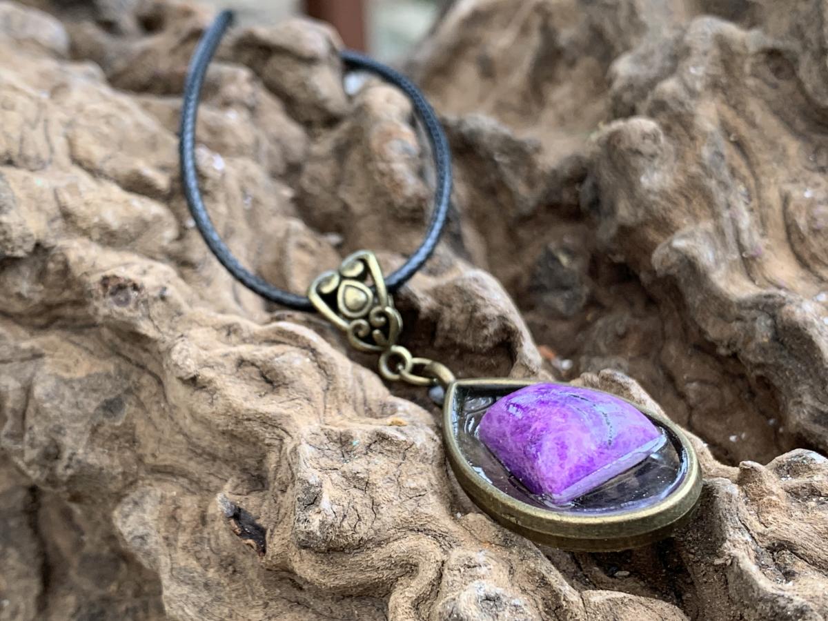 Hand Made Ultra Rare Polished 1985 Sugilite Pendant by Adre Designs x 1 From Wessels Mine, Northern Cape, South Africa