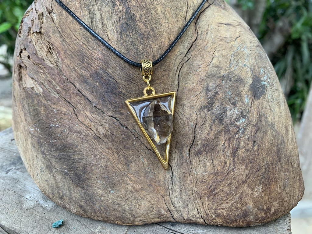 Hand Made Natural Double Terminated Mini Smokey Quartz Crystal Pendant by Adre Designs x 1 From Brandberg, Namibia