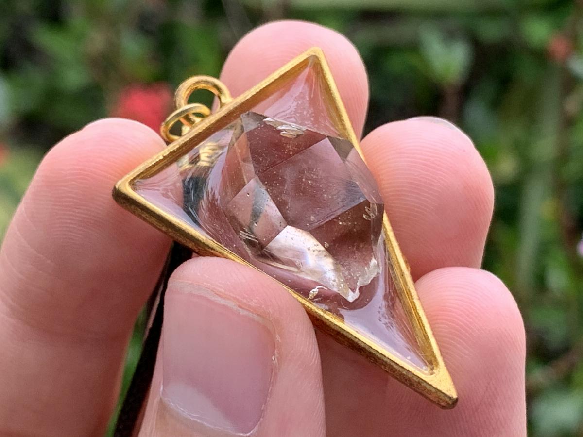 Hand Made Natural Double Terminated Mini Smokey Quartz Crystal Pendant by Adre Designs x 1 From Brandberg, Namibia