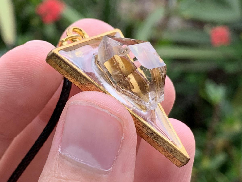 Hand Made Natural Double Terminated Mini Smokey Quartz Crystal Pendant by Adre Designs x 1 From Brandberg, Namibia