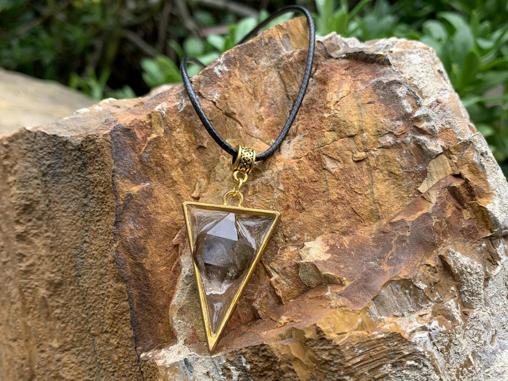 Hand Made Natural Double Terminated Mini Smokey Quartz Crystal Pendant by Adre Designs x 1 From Brandberg, Namibia