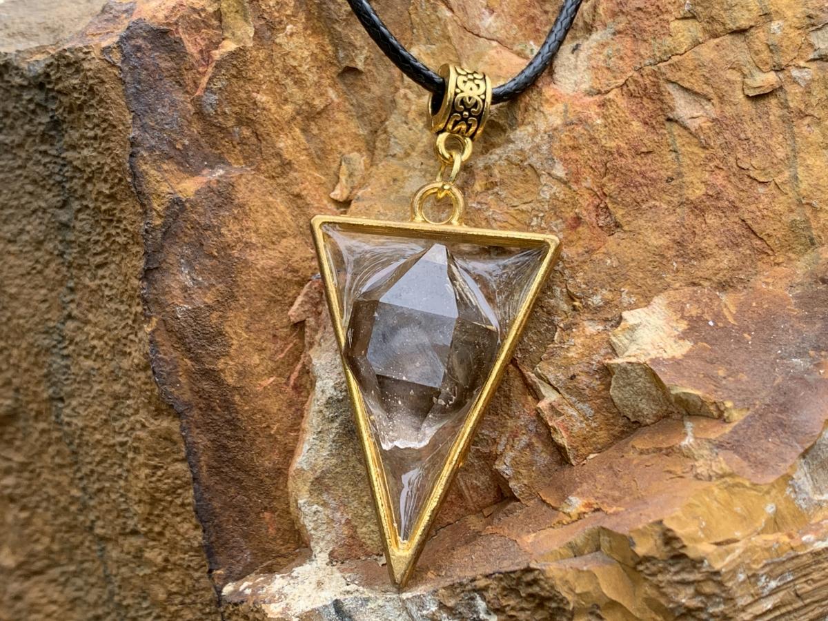 Hand Made Natural Double Terminated Mini Smokey Quartz Crystal Pendant by Adre Designs x 1 From Brandberg, Namibia