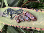 Hand Made Polished Dragonsblood Stone Copper Wire Art Pendants - Sold Per Item - From Tshipise, South Africa