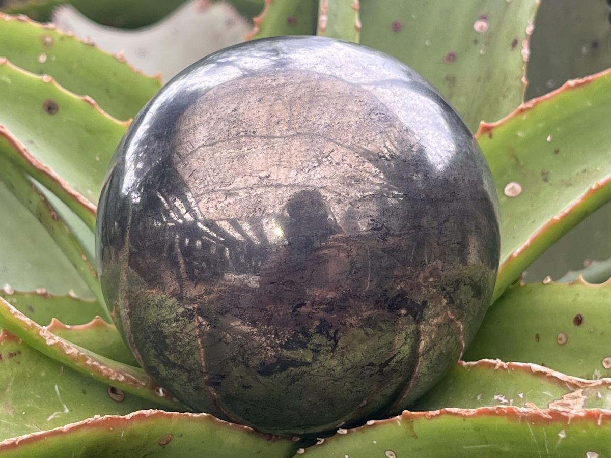 Polished Bright Gold Pharaoh Stone Sphere x 1 From Iron Duke Mine, Zimbabwe