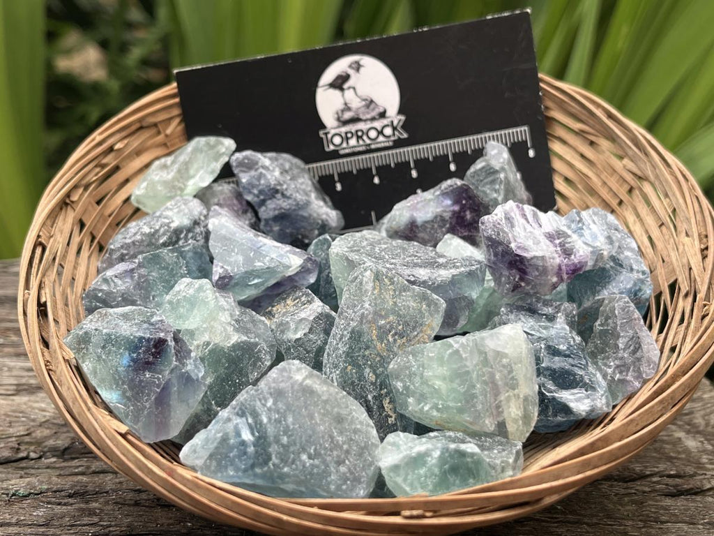 Natural Gemmy Translucent Watermelon Fluorite Pieces x 42 From Uis, Namibia
