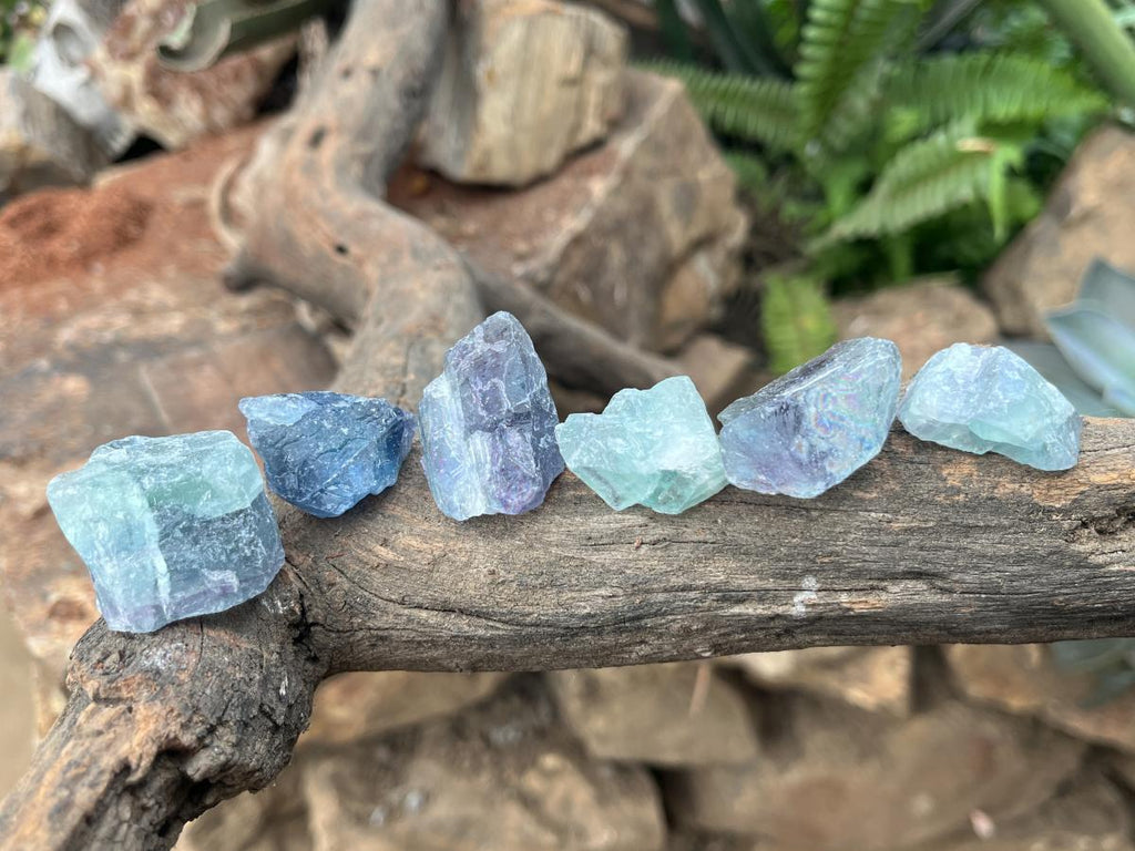 Natural Gemmy Translucent Watermelon Fluorite Pieces x 42 From Uis, Namibia
