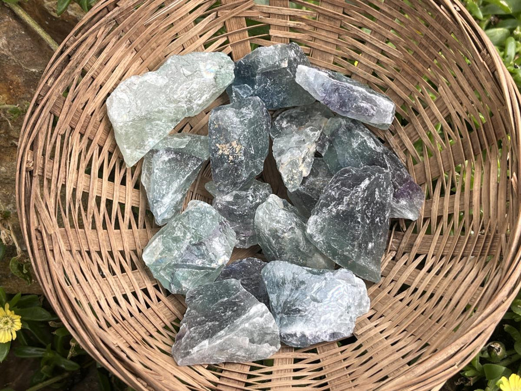 Natural Gemmy Translucent Watermelon Fluorite Pieces x 42 From Uis, Namibia