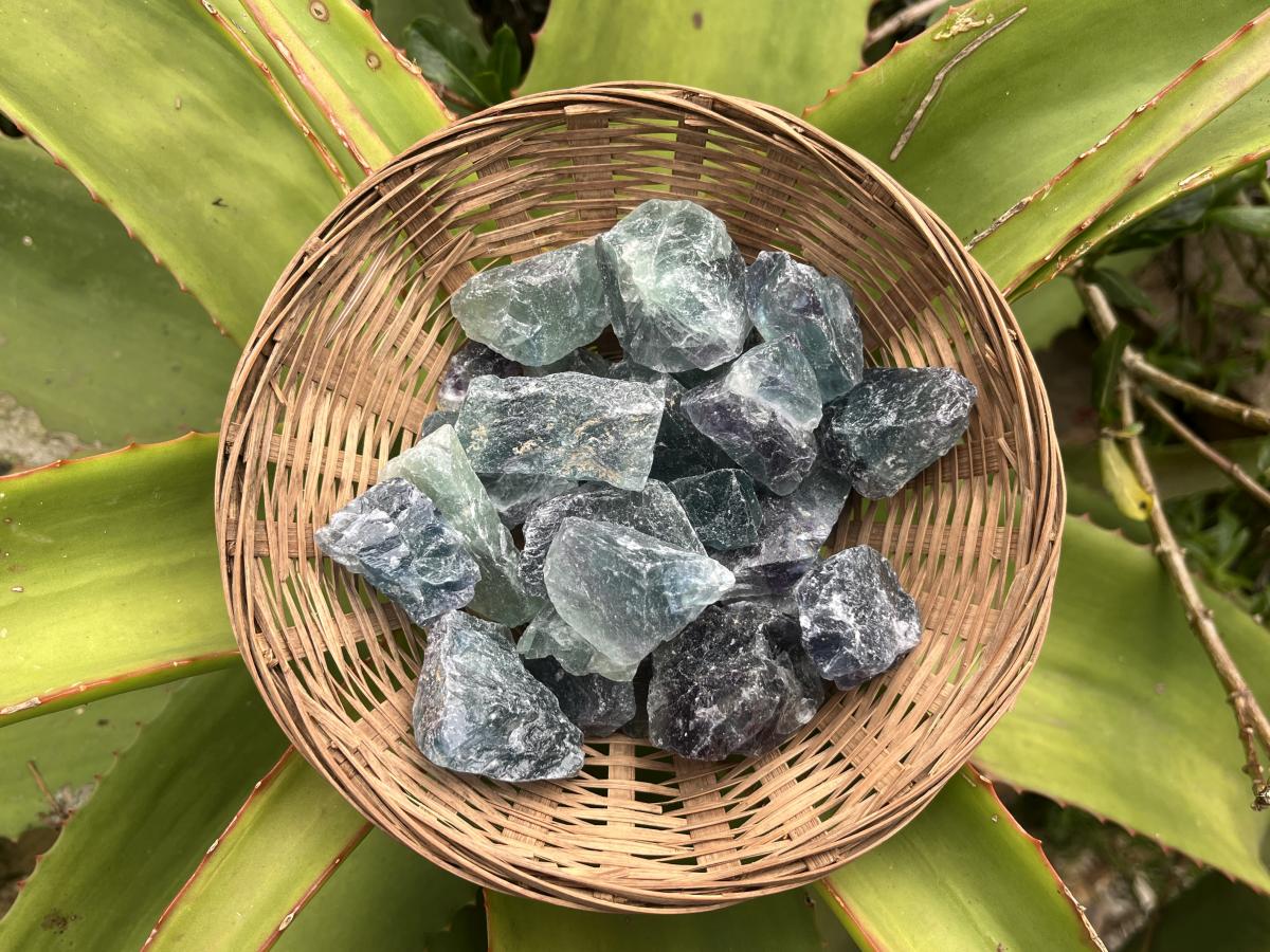 Natural Gemmy Translucent Watermelon Fluorite Pieces x 42 From Uis, Namibia