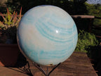 Polished XXL Blue Smithsonite Aragonite Sphere LARGEST in the World x 1 From Congo