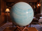 Polished XXL Blue Smithsonite Aragonite Sphere LARGEST in the World x 1 From Congo