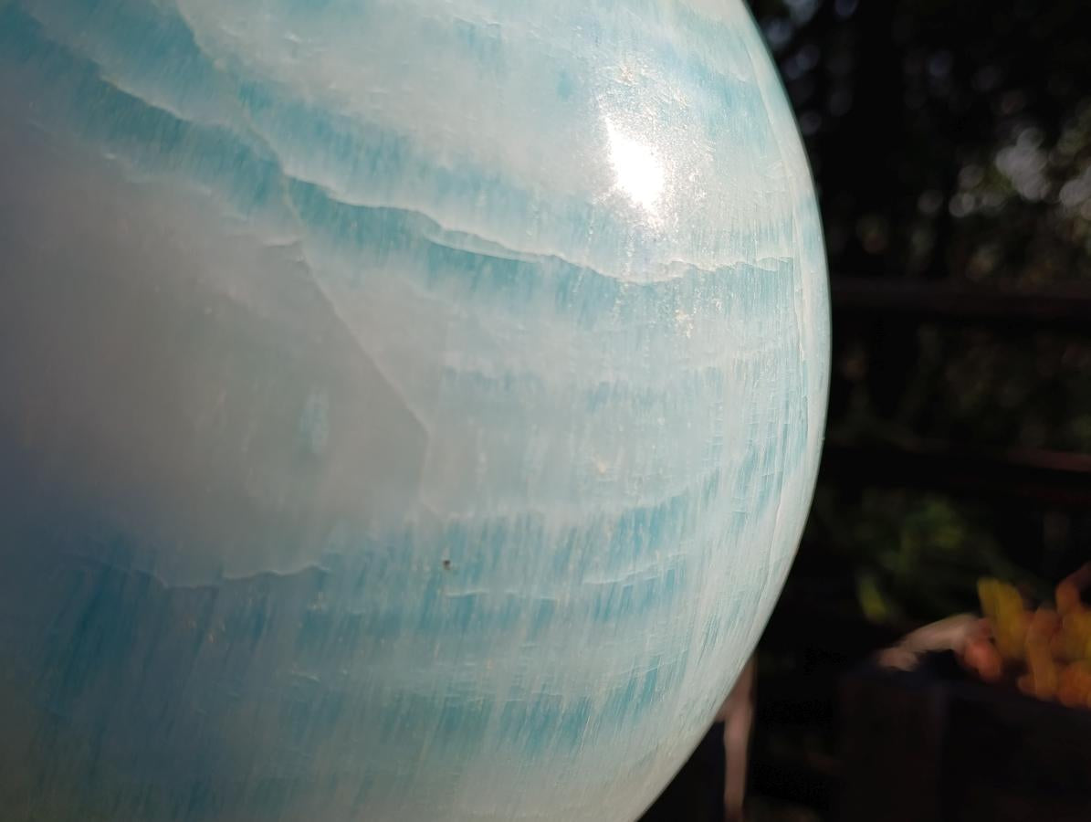 Polished XXL Blue Smithsonite Aragonite Sphere LARGEST in the World x 1 From Congo