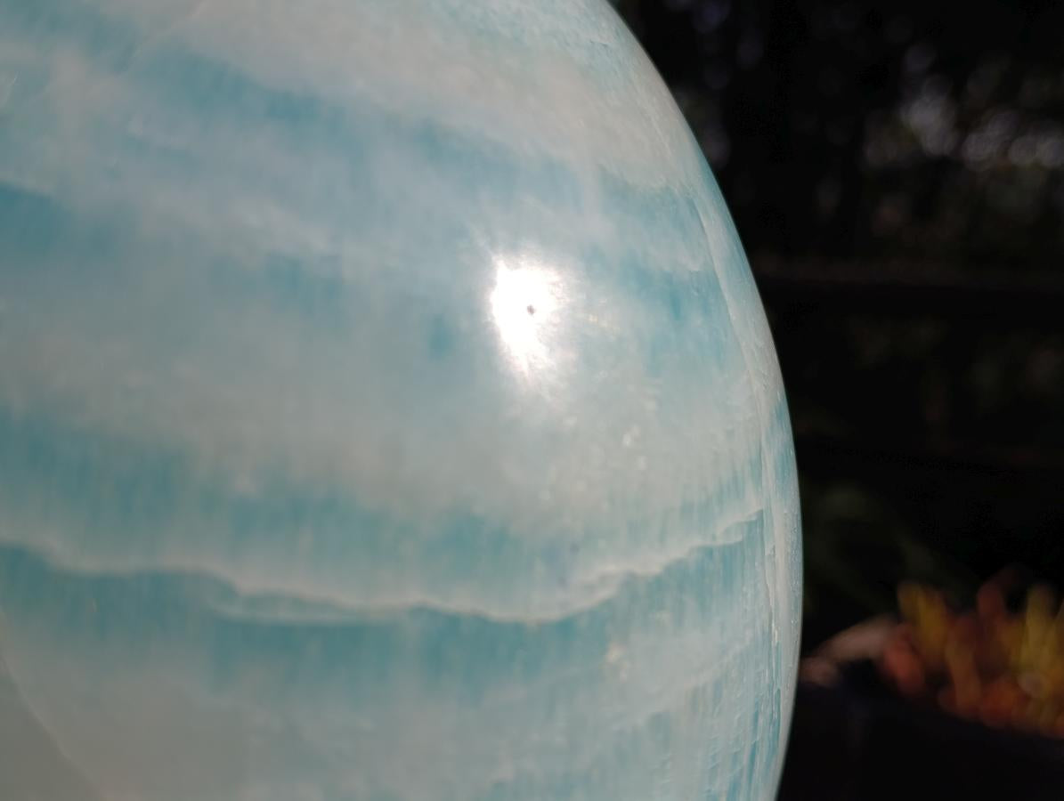 Polished XXL Blue Smithsonite Aragonite Sphere LARGEST in the World x 1 From Congo