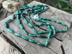 Hand Made Malachite Barrel Bead Necklace - Sold Per Item - From the Congo
