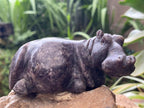 Hand Made Purple Lithium Lepidolite Hippo Carving x 1 From Zimbabwe