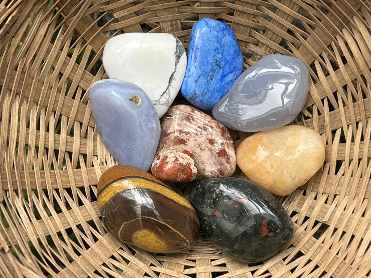 Polished Set of 15 Mixed Tumbled Gemstones - Sold Per Set - From Southern Africa