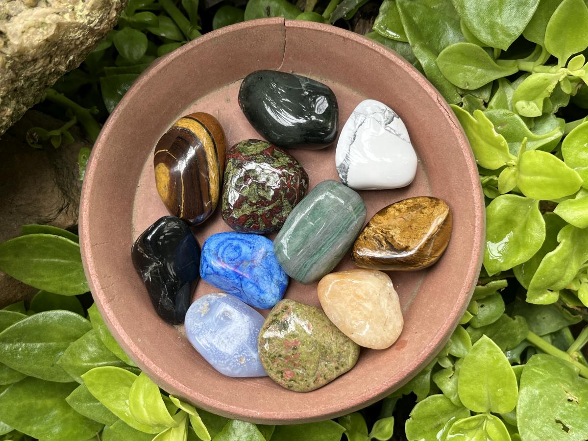 Polished Set of 15 Mixed Tumbled Gemstones - Sold Per Set - From Southern Africa