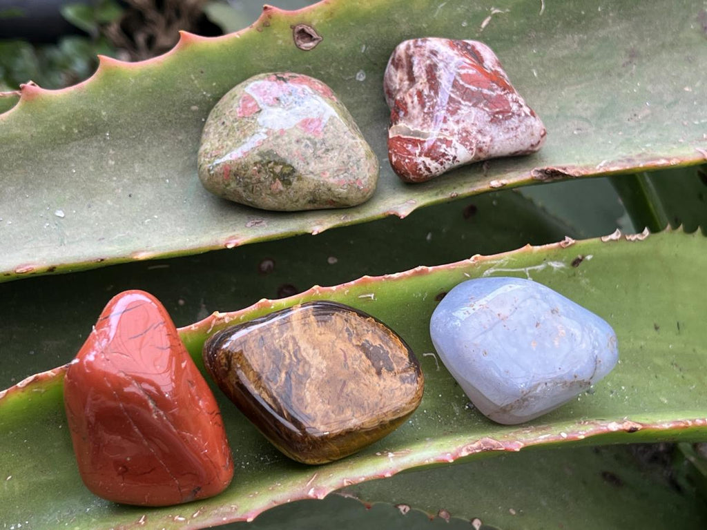 Polished Set of 15 Mixed Tumbled Gemstones - Sold Per Set - From Southern Africa
