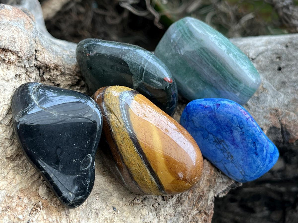 Polished Set of 15 Mixed Tumbled Gemstones - Sold Per Set - From Southern Africa