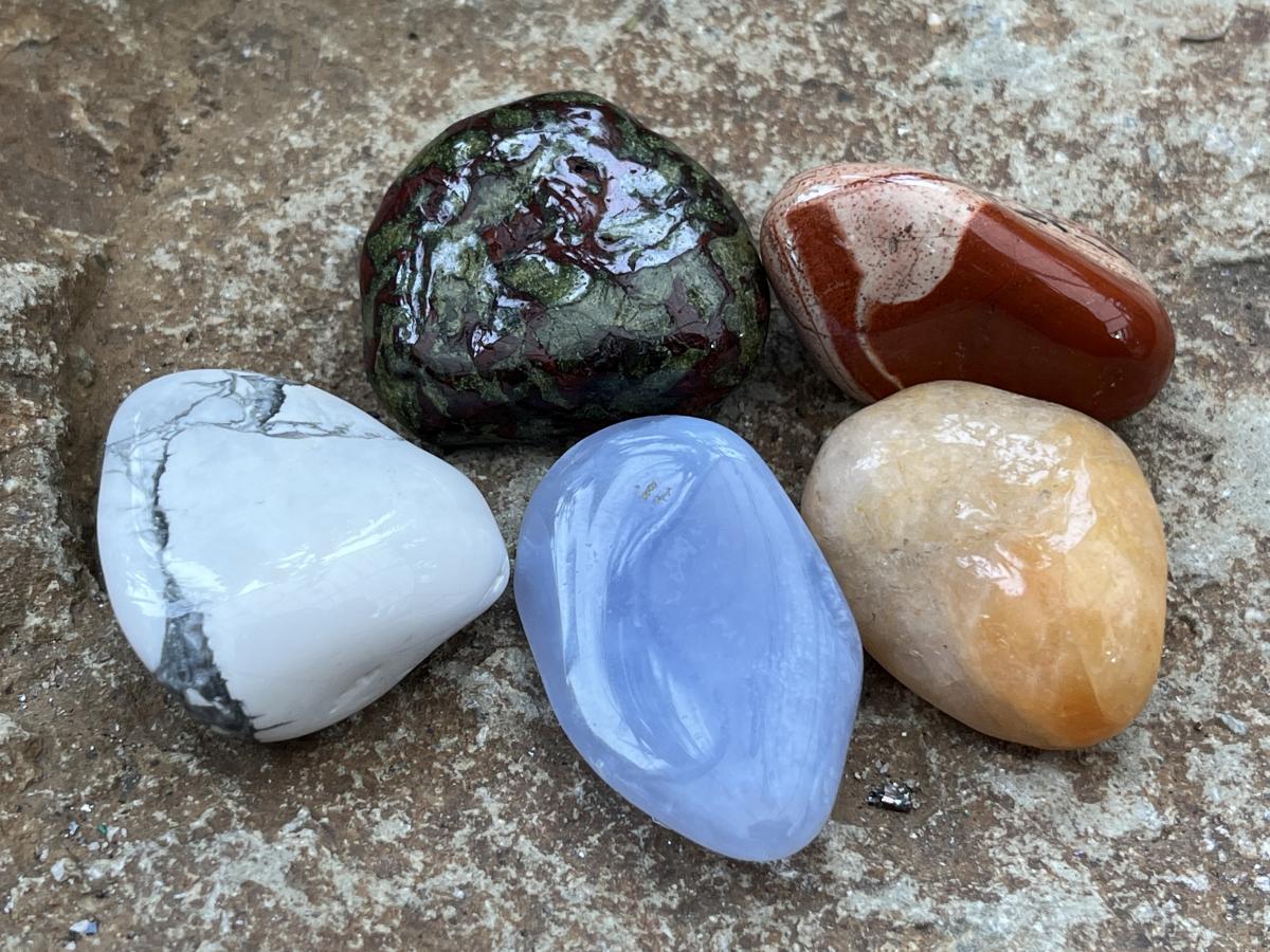 Polished Set of 15 Mixed Tumbled Gemstones - Sold Per Set - From Southern Africa