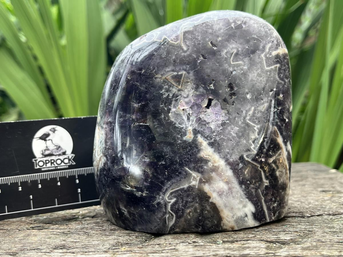 Polished Jigsaw Amethyst Standing Display Piece x 1 From Zambia