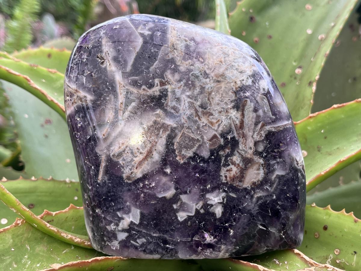 Polished Jigsaw Amethyst Standing Display Piece x 1 From Zambia