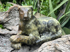 Hand Made Leopard Stone Collie Dog Carving x 1 From Zimbabwe