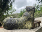 Hand Made Leopard Stone Collie Dog Carving x 1 From Zimbabwe