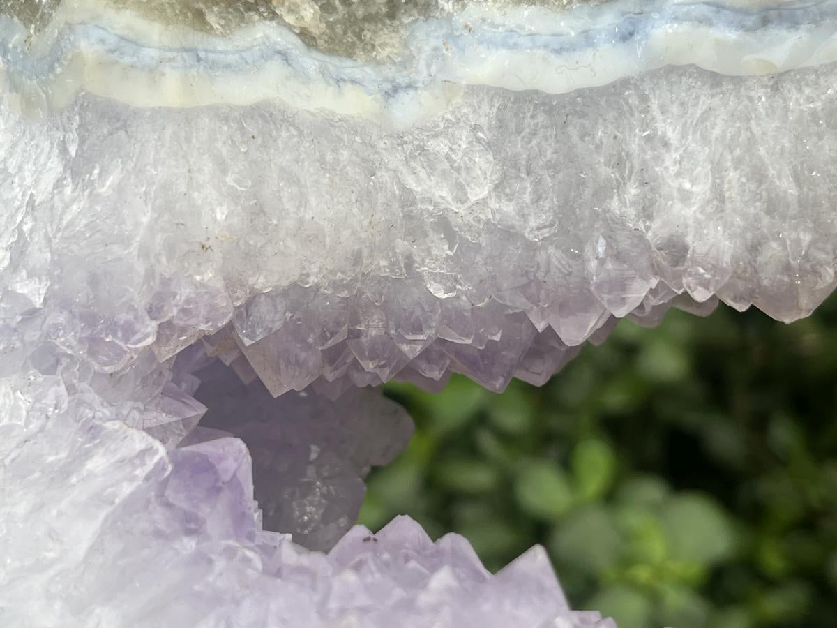 Natural Blue Lace Agate Amethyst Centred Specimen x 1 From Nsanje, Malawi
