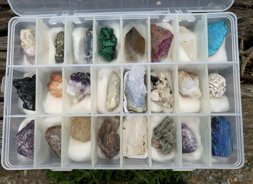 Natural Mixed Set of 24 Crystalline Mineral Specimens - Sold Per Set - From Southern Africa
