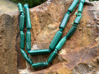 Hand Made Pair of Cylindrical Malachite Bead Necklaces x 1 From the Congo